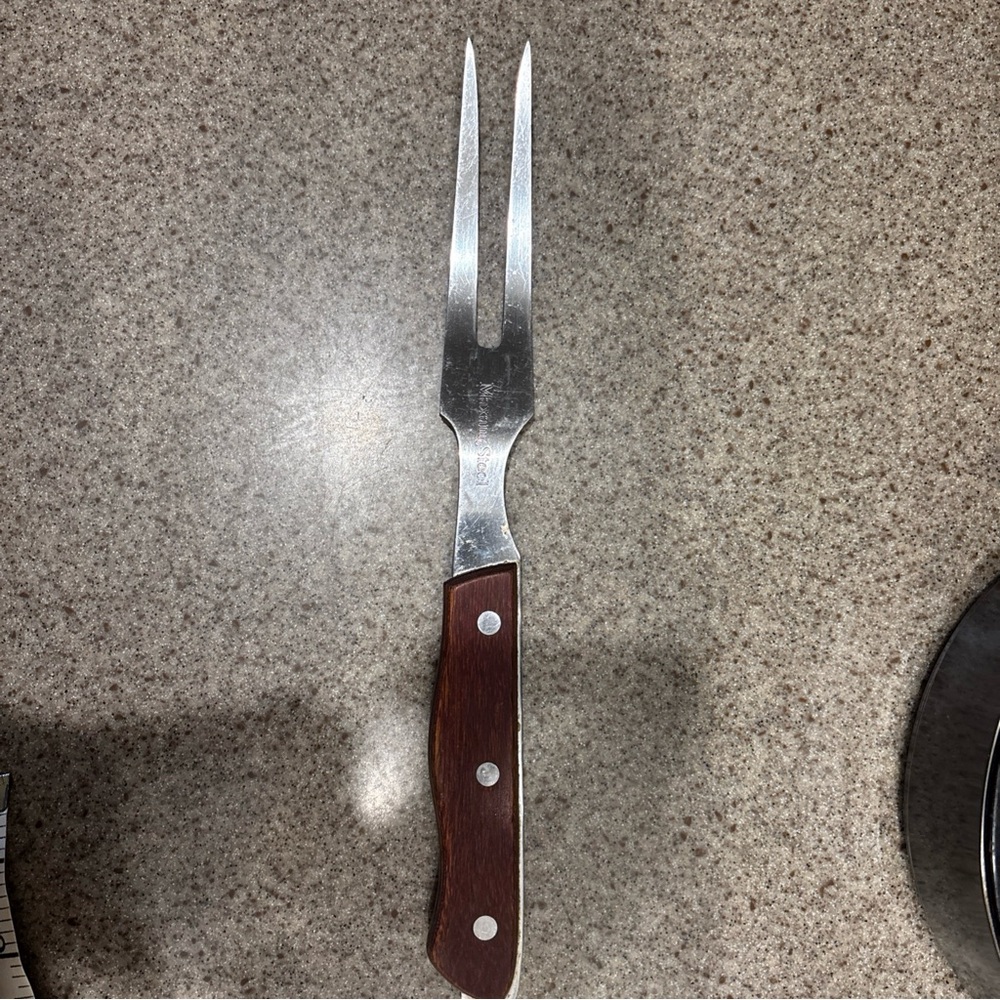 Premium Carving Fork with Rich Brown Handle